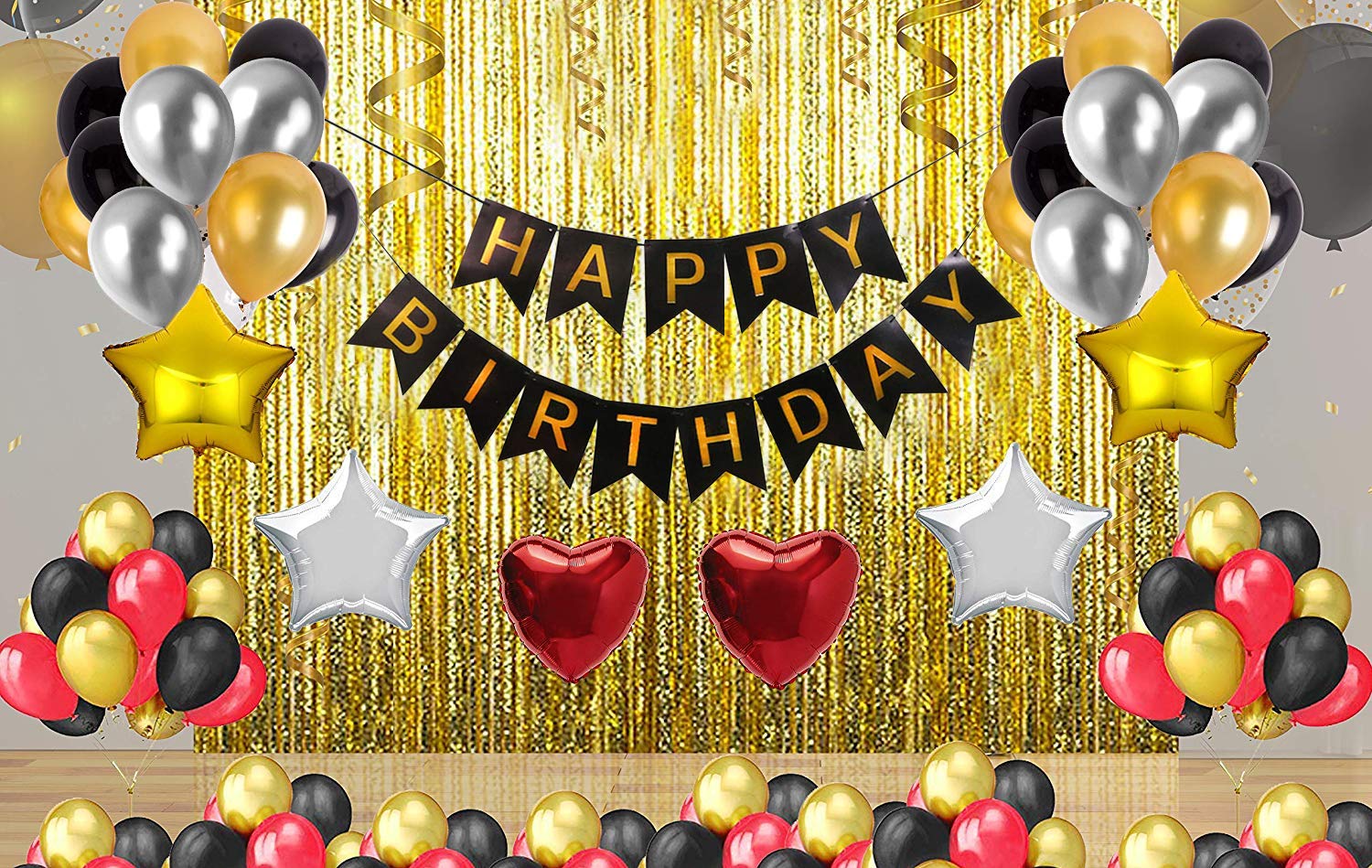 Party Propz 50 Pcs Happy Birthday Decoration Combo For Birthday Decorations Items For Wife,Husband Or Loved Ones