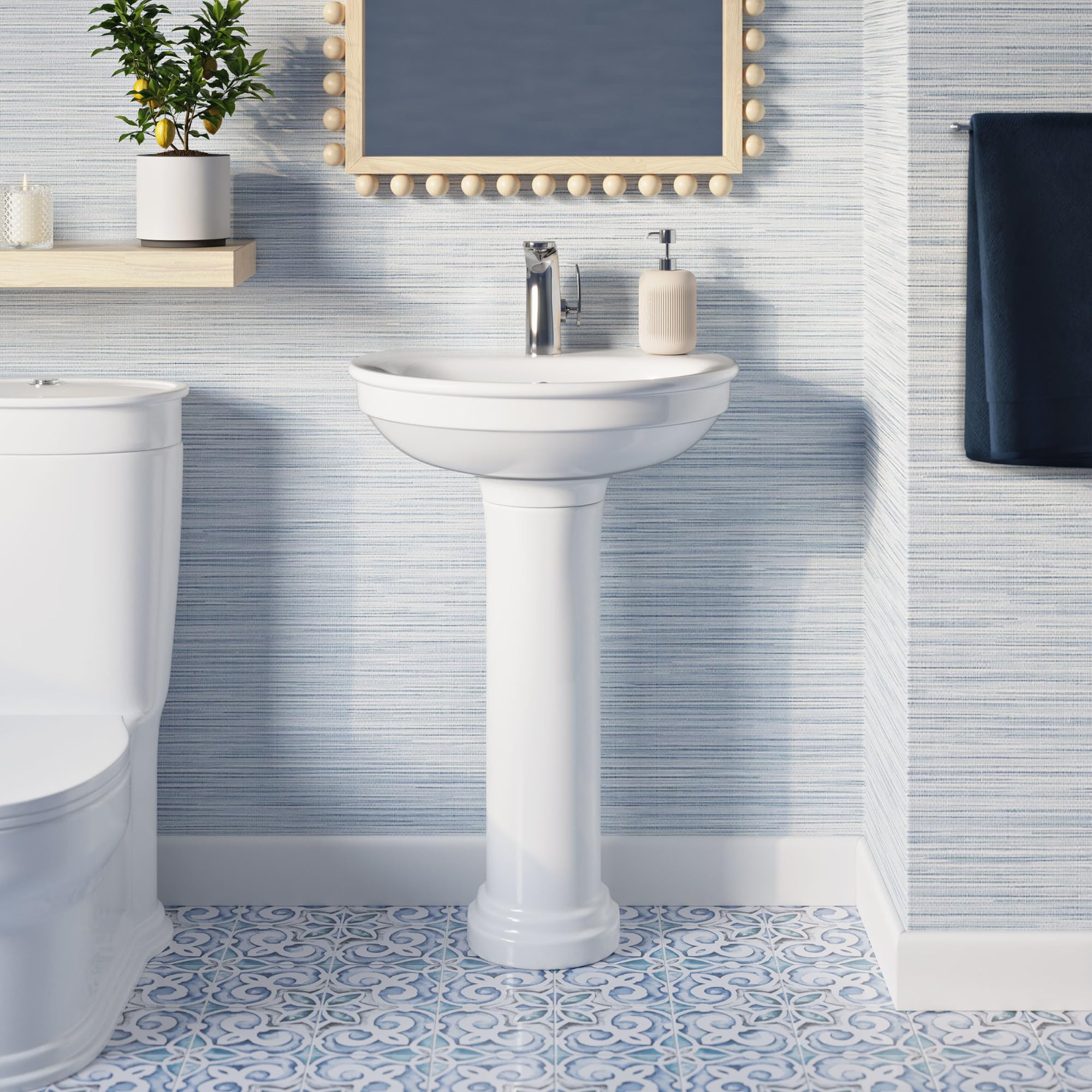 Santorini Two-Piece Pedestal Sink - sink only