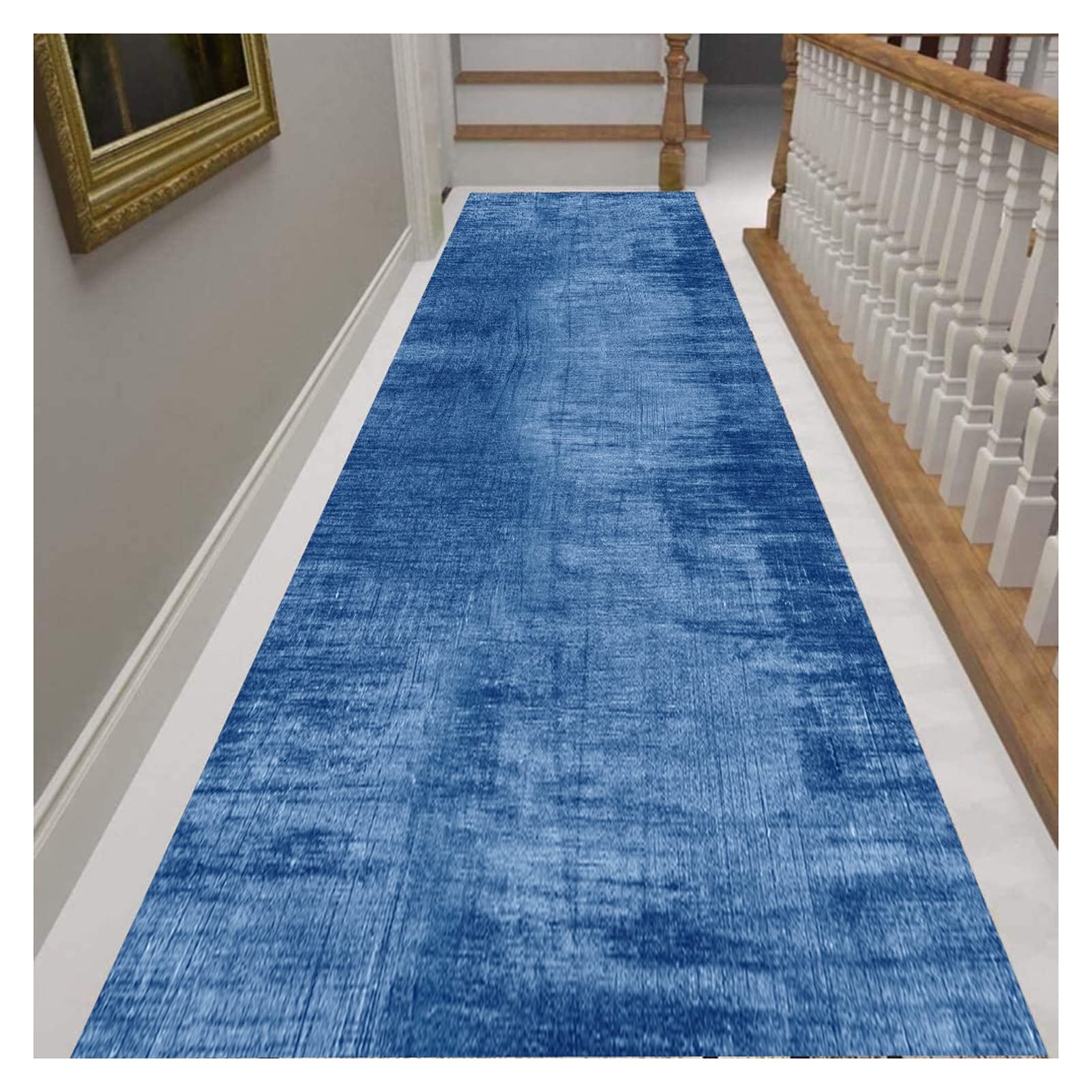 Tapis de cuisine antidérapant et facile à nettoyer bleu 50x420cm