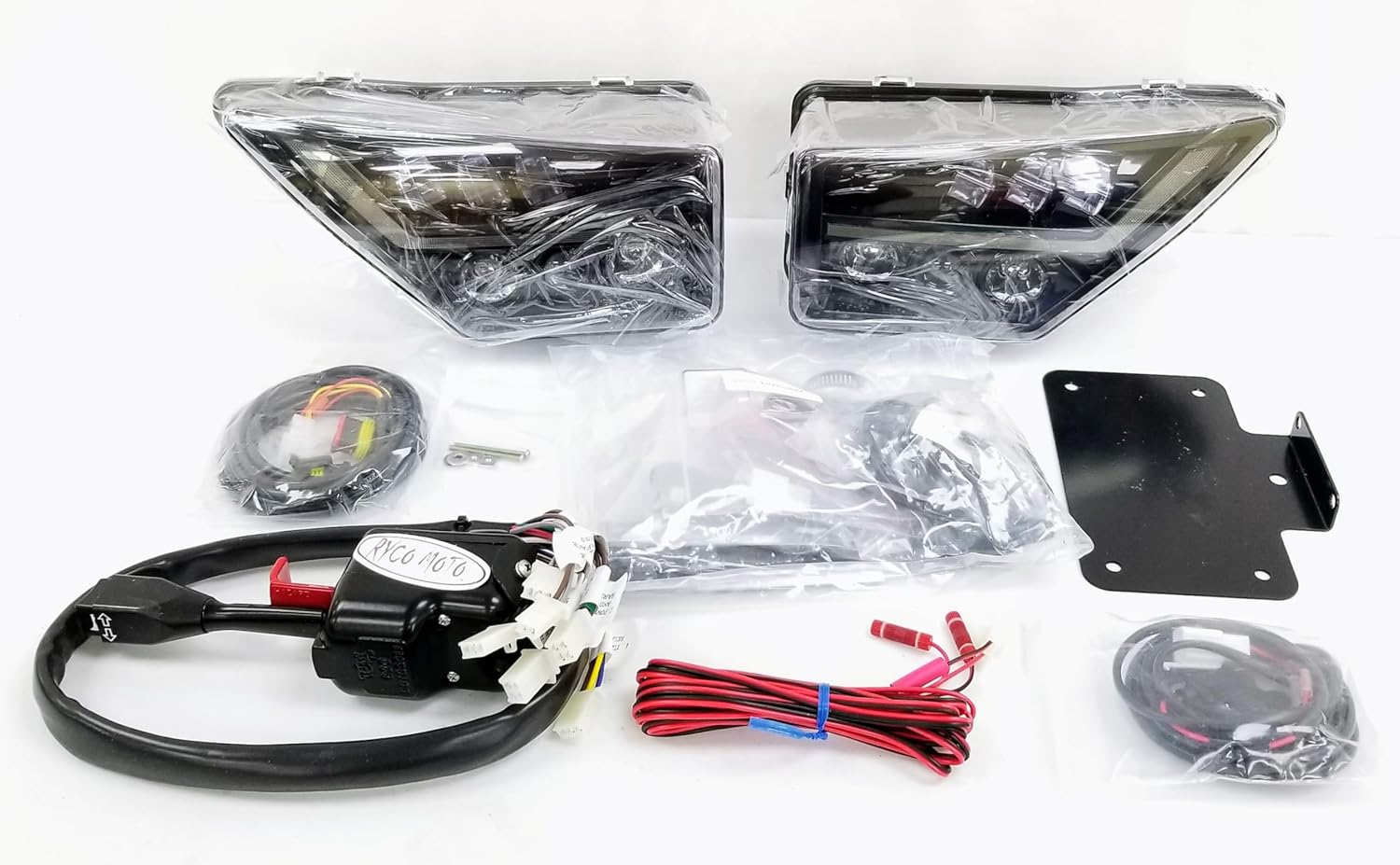 UTV Turn Signal Assembly Kit | DIY Plug and Play Kit with 6 LEDs, Horn and Automotive Steering Column Switch | Fits Kawasaki Mule/PRO, Teryx/4 | 4116 Kit