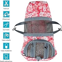 Vista 3 de Bolsa de retención para uñas de gato Cinf para limpieza y aseo sin arañazos ni mordiscos para baño, recorte de uñas, inyección y examen (Flor, M)