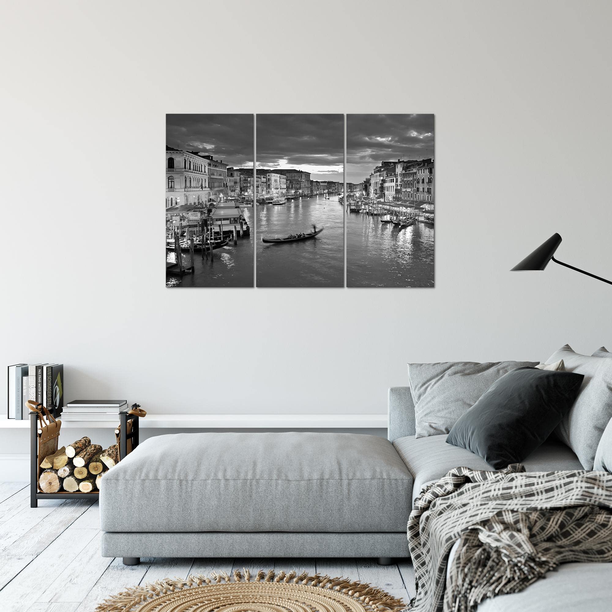 Grande Impression Sur Toile Du Canal De Venise Pour Décoration Murale De Salon Avec Cadre 30,5 X 20,3 Cm