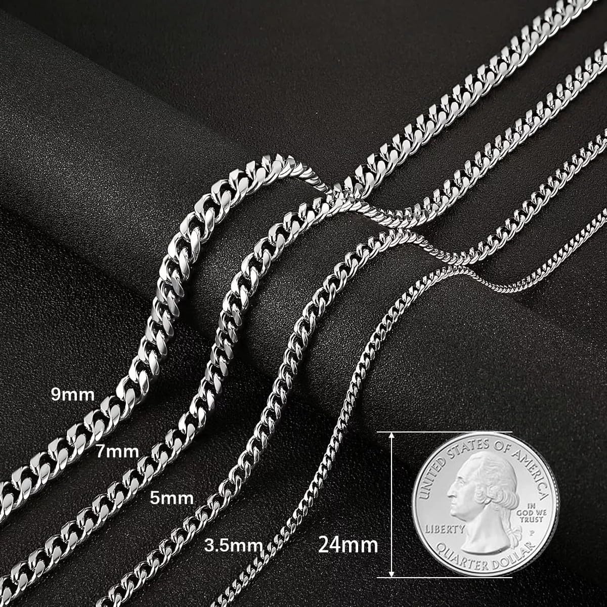 Gold Cuban Chain Necklace for Women, Trendy 14K Gold Plated Dainty Chunky Necklace Adjustable Cuban Link Chain Choker Necklace for Men Fashion Jewelry Best Gifts for Birthday Christmas Thanksgiving - Image 5