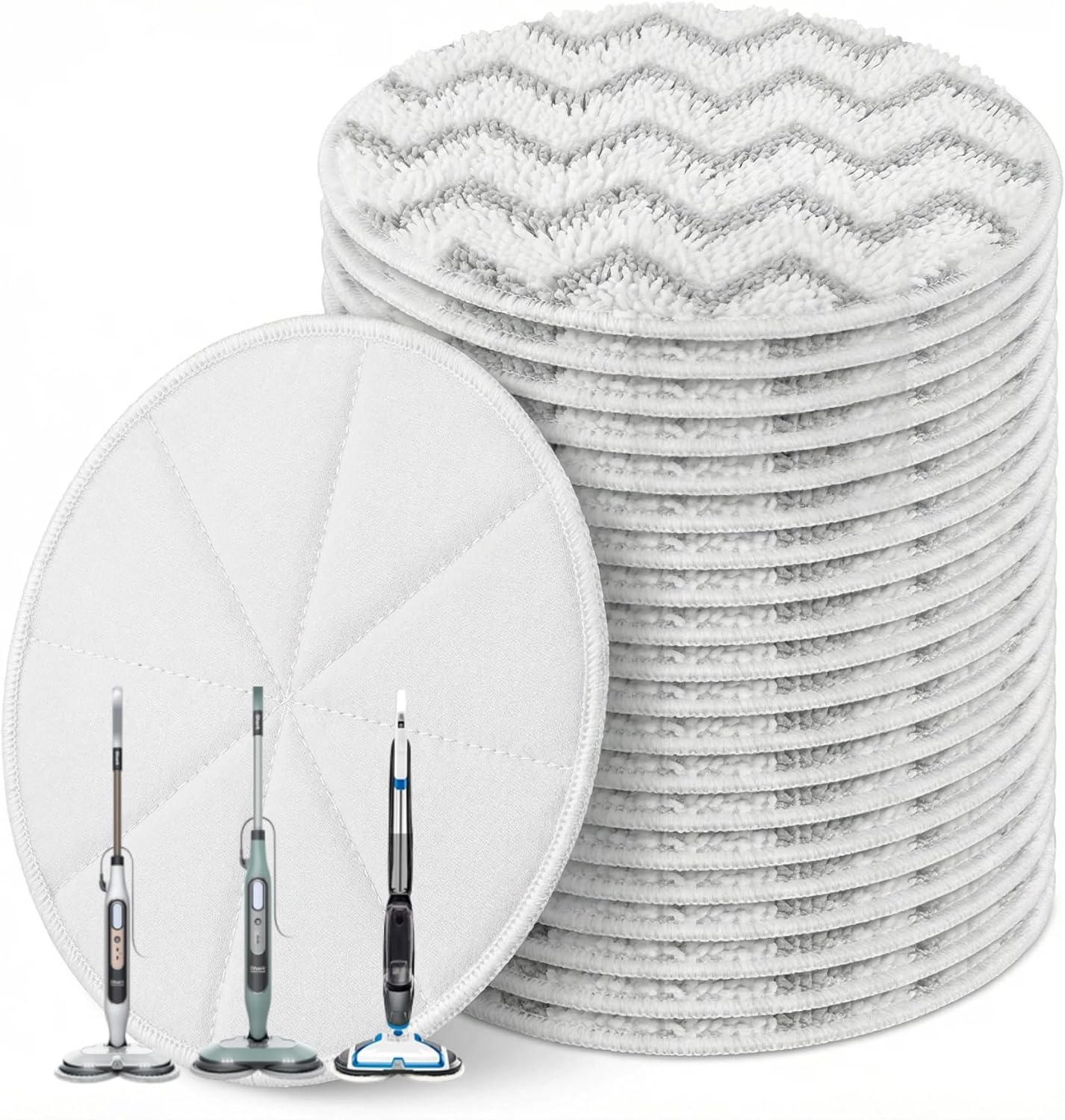 20Pack Mop Pads for Shark Steam Spin Mop Replacement Disposable Pads S8201, S7001, S7201, S7000AMZ, S7020 & Bissell Spinwave 3897A, 20393,2124, 20399 Washable Spin Steam and Scrub Mop Pads (20)