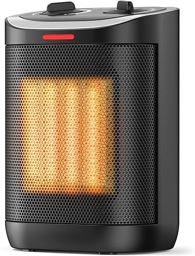 Miniatura 9 de Calentador de espacio pequeño, calentador portátil de cerámica de 1500 W para uso en interiores, protección de seguridad contra sobrecalentamiento
