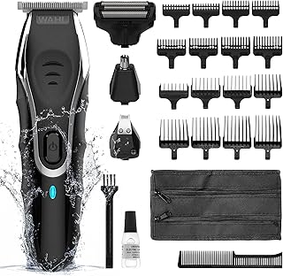 WAHL Aqua Blade 10 in 1 Multigroomer, Beard and Body Trimmers Men, Stubble Trimming, Body Shaving, Faceand Body Grooming, Fully Washable, Male Set, Black