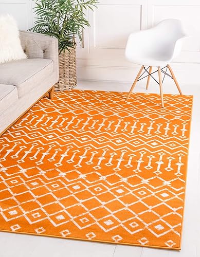 Miniatura 8 de Unique Loom Enrejado Marroquí Colección Trellis Geométrica Transicional BeigeMarfil Alfombra Área (10 pies 8 pulgadas x 16 pies 5 pulgadas)