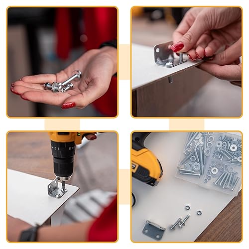 Vista 22 de Mr. Pen - Kit surtido de pernos, tuercas y arandelas, 113 piezas, tuercas y pernos surtidos, kit de arandela plateado