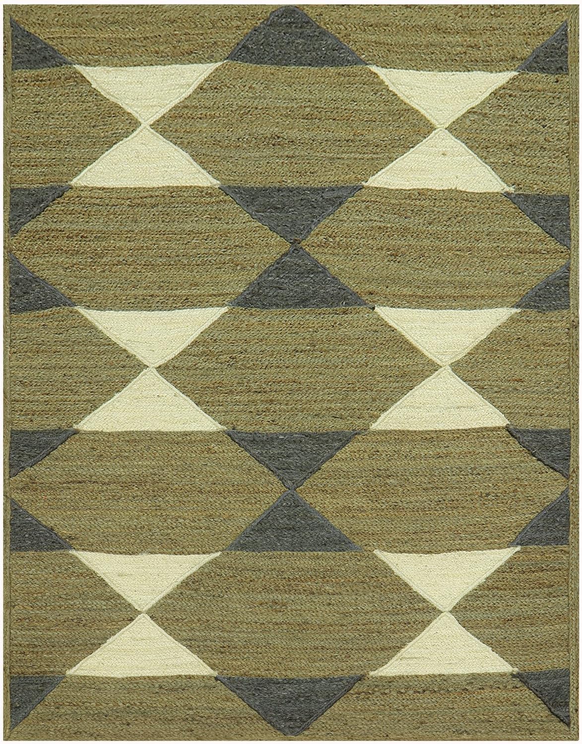 Tapis en jute antidérapant vert résistant aux taches pour entrées et cuisines