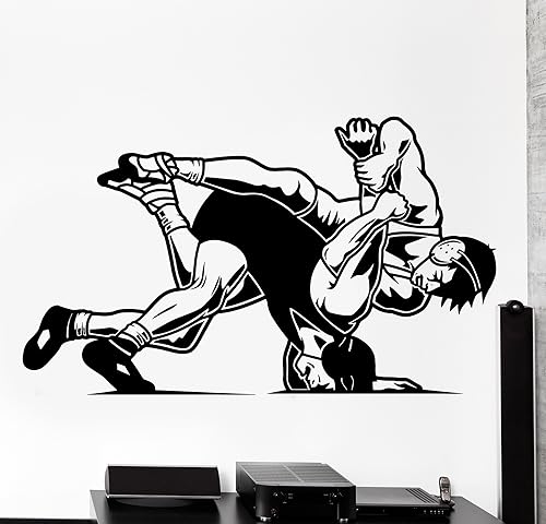 Vinilo decorativo para pared, diseño de lucha, artes marciales, decoración interior del hogar, z4140, color negro mate