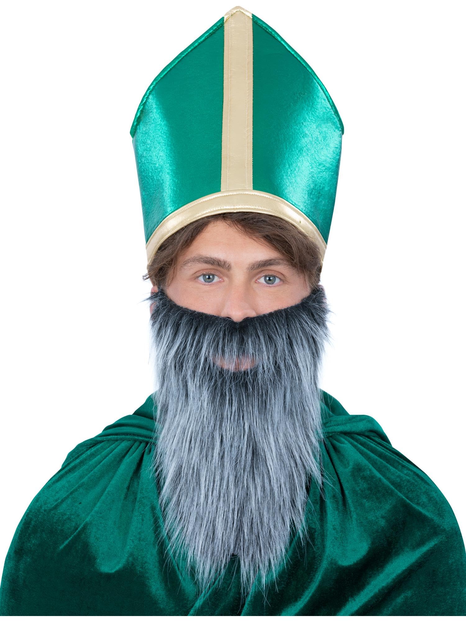 Smiffys St Patrick's Hat with Beard, St Patricks' Day Fancy Dress, Adult Dress Up Hats