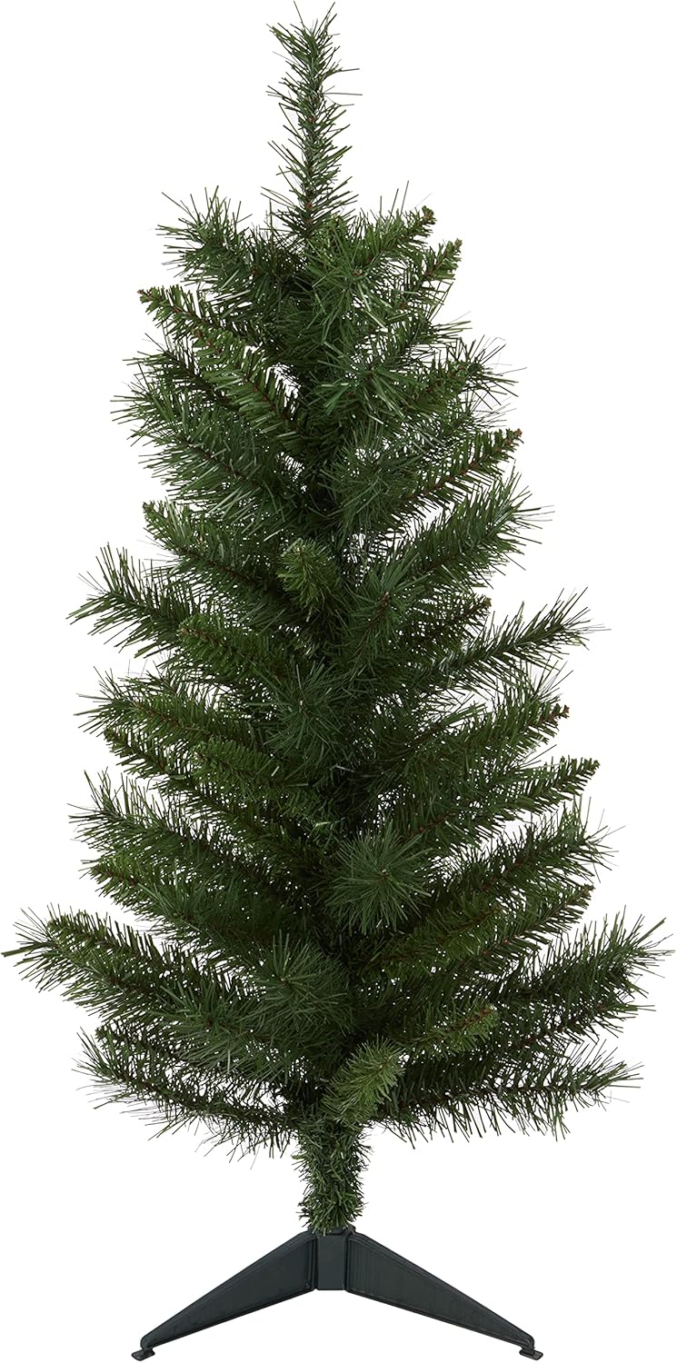 Amazon Basics - Árbol de Navidad artificial, 89 ramas con soporte de plástico, 90 cm de alto