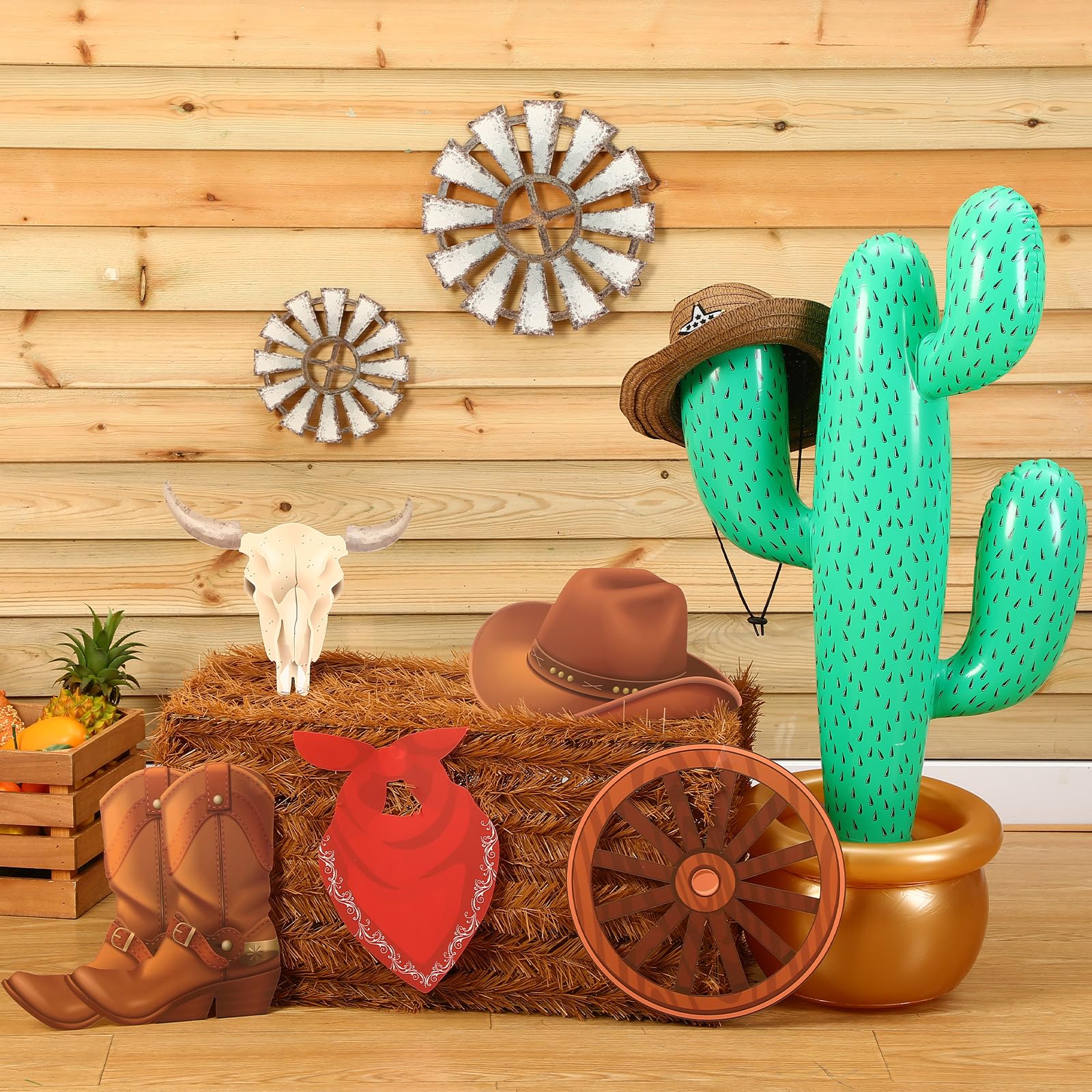 Amazon.com: AceOrbit 7 Pcs Western Cowboy Party Decorations Artificial  Decorative Straw Hay Western Cowboy Centerpieces Decor Inflatable Jumbo  Cactus Prop for Fall Harvest Farm Photo Booth Props Party : Toys & Games