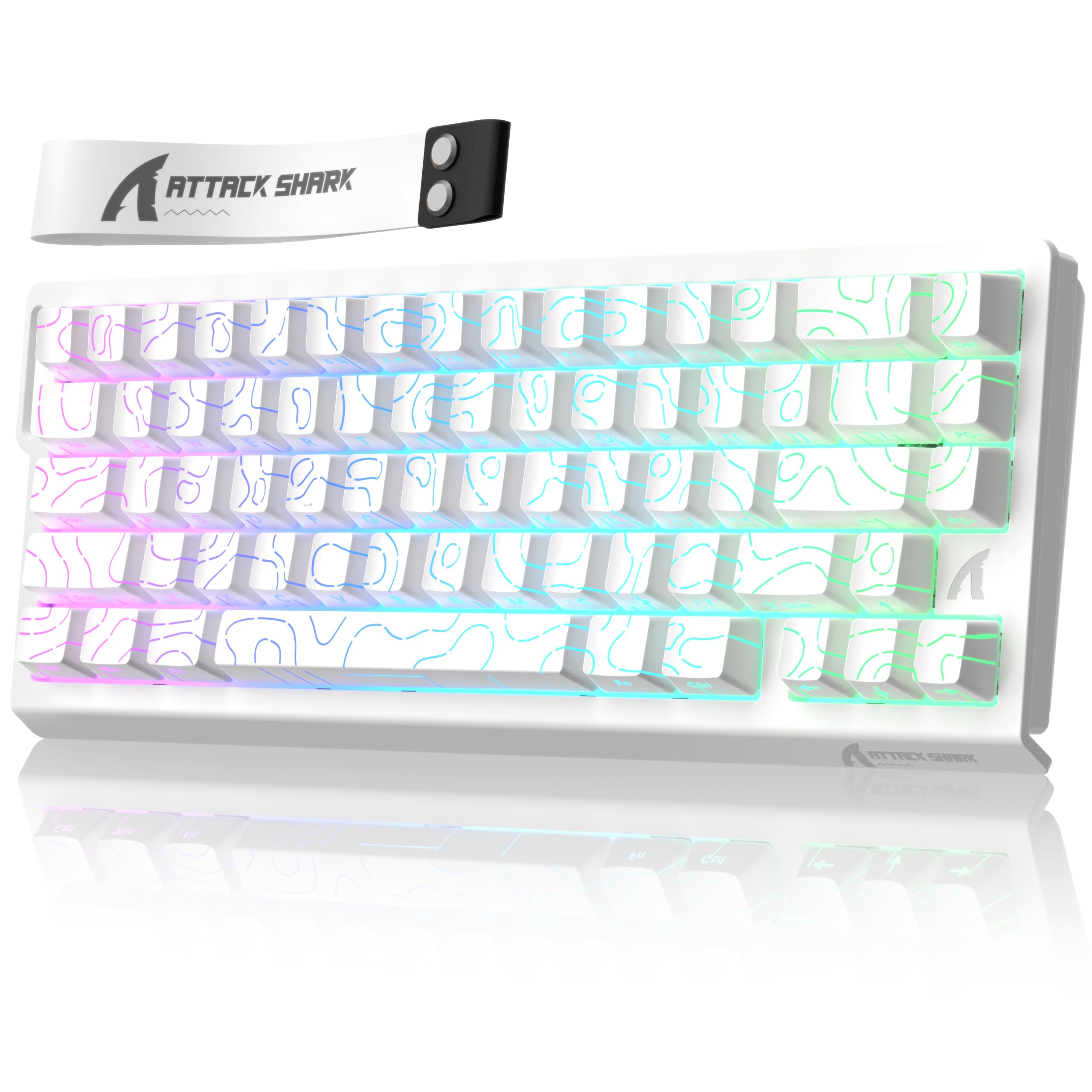 MAMBASNAKE Attack Shark X68 HE Rapid Trigger Keyboard Magnetic Switch (White) White/Line
