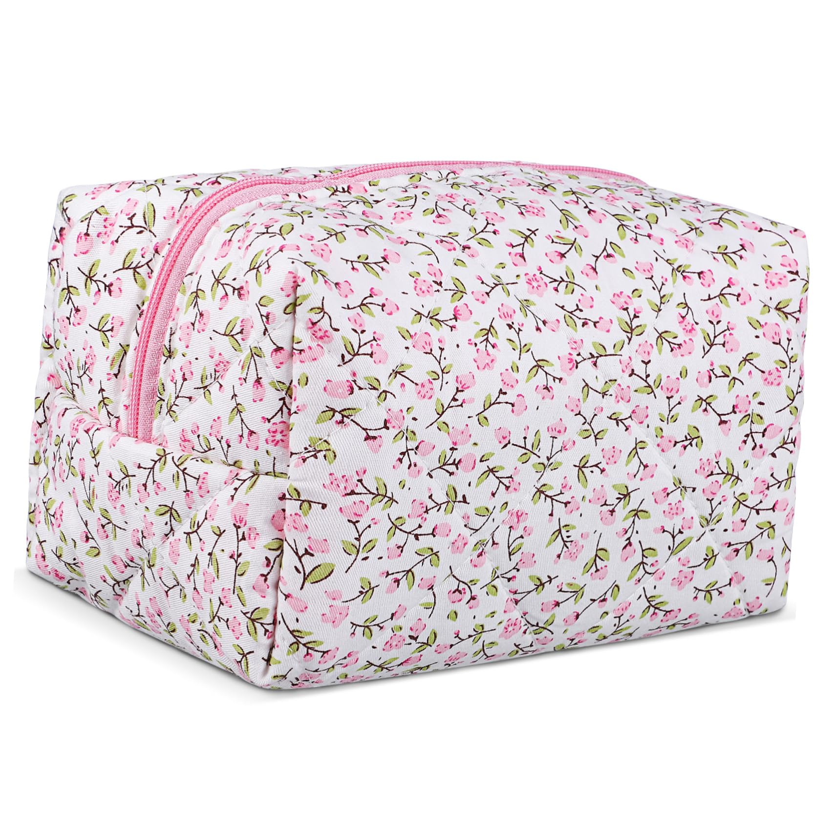 4pezzi Borsa Cosmetici Portatile Con Zip Organizer Elegante Motivi Floreali Per Viaggi e Ritocchi Astuccio Makeup Leggero e Compatto Per Donne e Ragazze