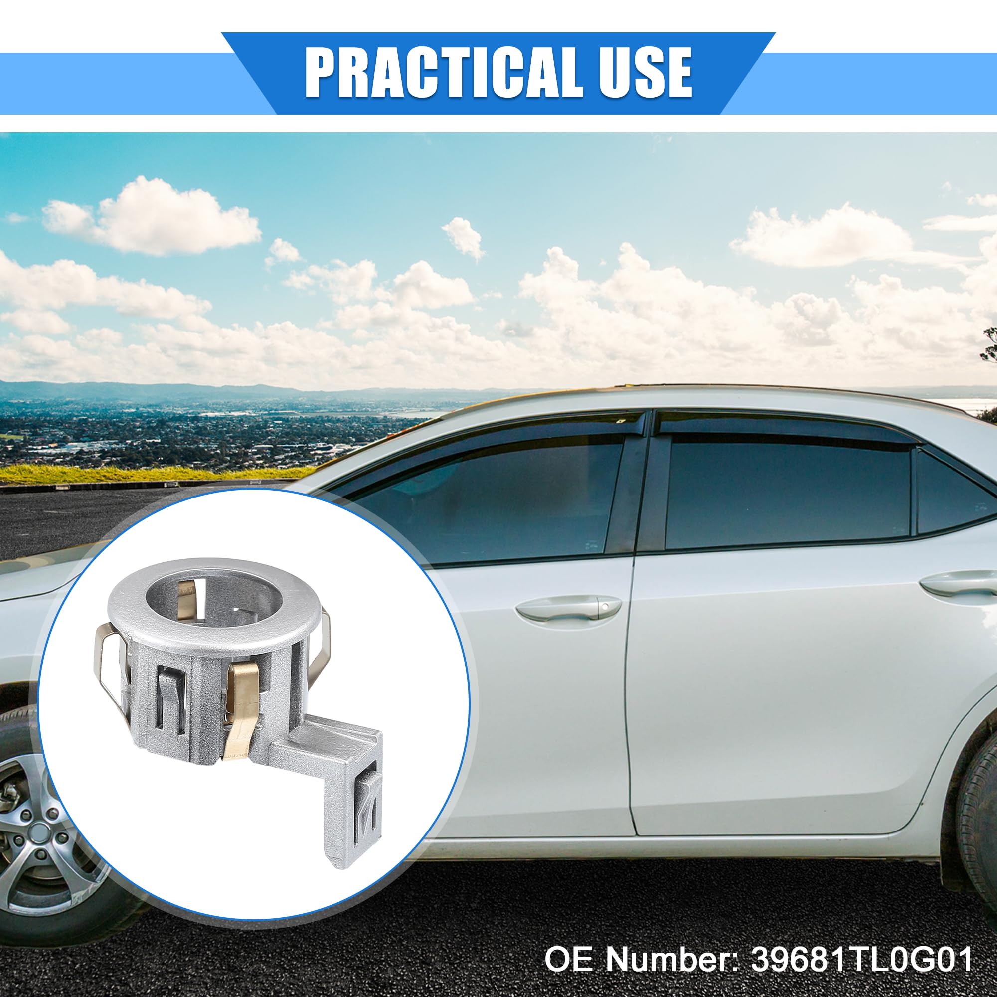 VekAuto Parking Sensor Retainer Holder Compatible for Honda Odyssey 2011-2017, Durable Plastic Silver Tone Backup Parking Aid Assist Sensor Bracket