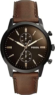 Fossil Mens Quartz Watch, Analog Display and Leather Strap FS5437