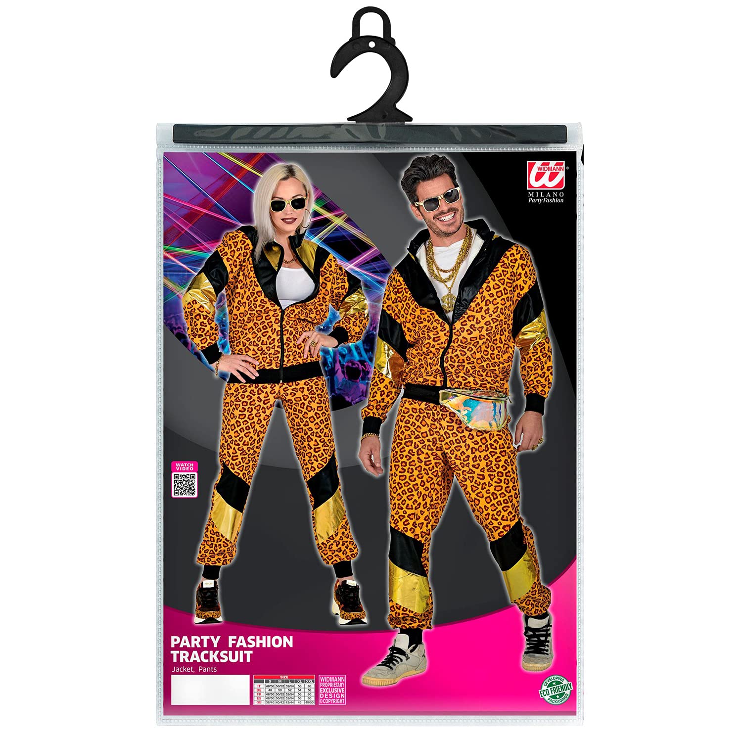 Tuta Da Ginnastica Anni '80 In Stile Animalier – Costume UV Glow Per Carnevale E Feste A Tema, Taglia L