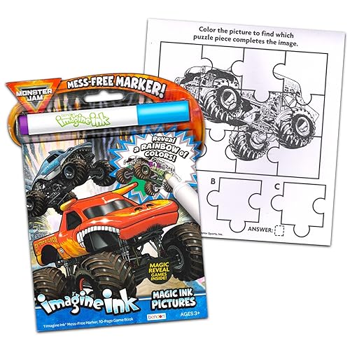 Miniatura 4 de Monster Jam Ultimate Coloring Book Set for Kids Activity Bundle with Monster Jam Imagine Ink, Mini Coloring Book, 100+ Stickers, Door Hanger and