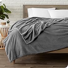 Bare Home Microplush Velvet Fleece Blanket - Twin/Twin Extra Long - Ultra-Soft - Luxurious Fuzzy Fleece Fur - Cozy Lightweight - Easy Care - All Season Premium Bed Blanket (Twin/Twin XL, Grey)