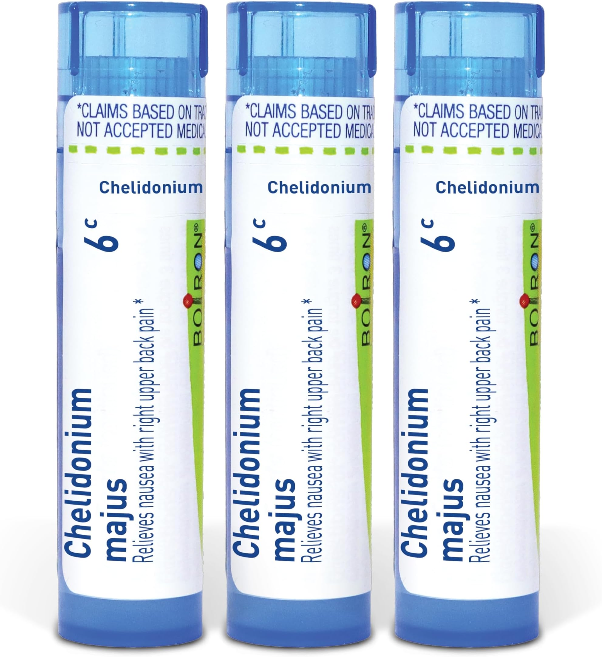 Boiron Chelidonium Majus 6C Homeopathic Medicine for Nausea with Right Upper Back Pain - Pack of 3 (240 Pellets)