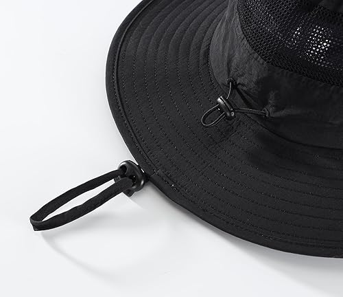 Miniatura 8 de Home Prefer UPF50+ Sombrero de sol para hombre, sombrero de pesca de ala ancha, protección UV, sombrero de malla transpirable, sombrero de safari de