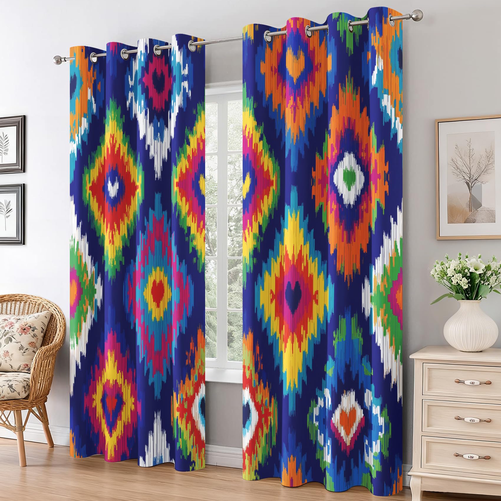 Blackout Curtains for Living Room Bedroom, Eyelet Thermal Window Treatments 63 Drop - 2 Panels 52 x 63 Inch, Home Decor pw&67