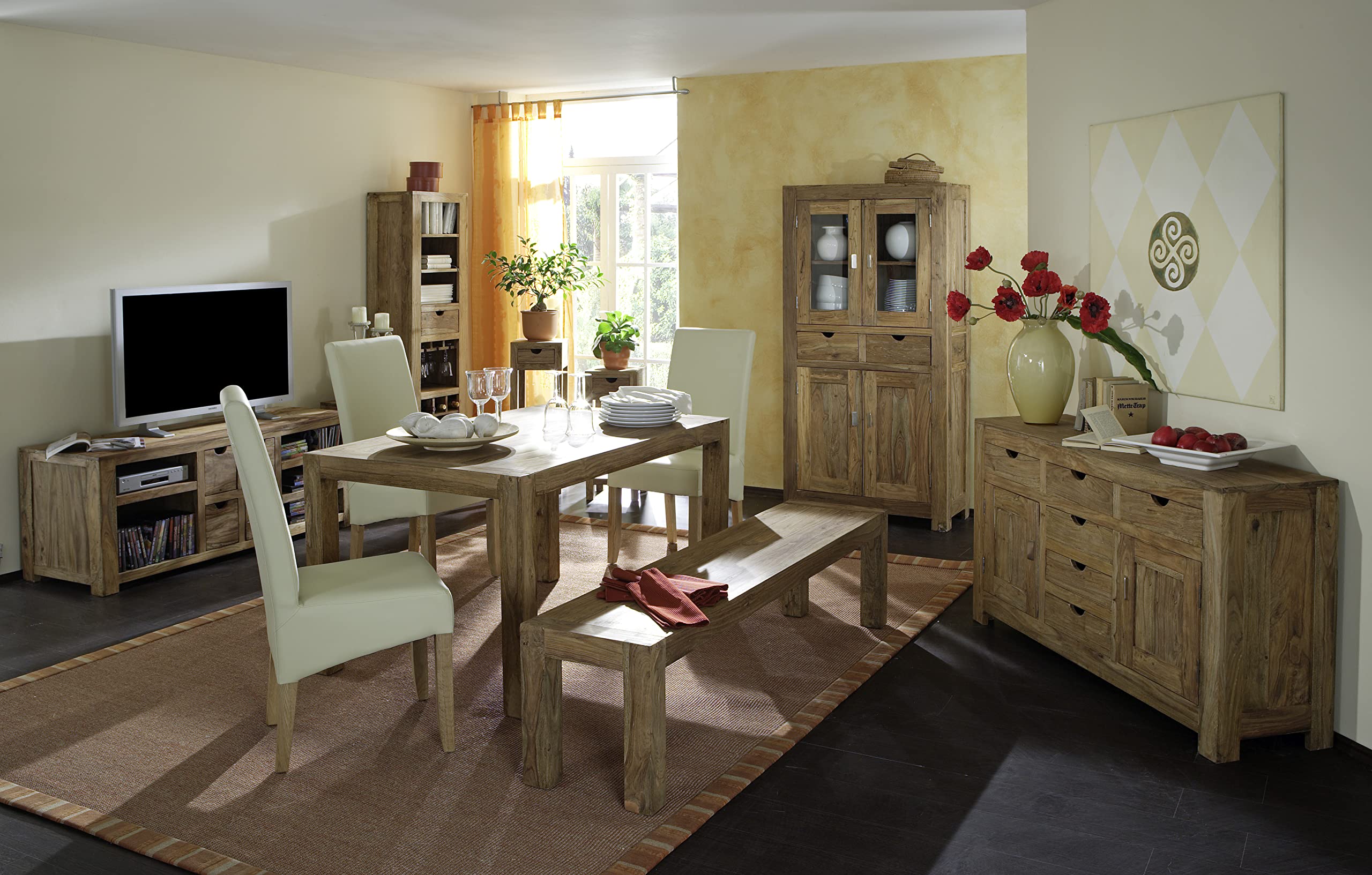 WOLF MÖBEL GmbH & Co. KG YOGA - Tavolo da pranzo in legno naturale, 140 x 76 x 90 cm (L x A x P)