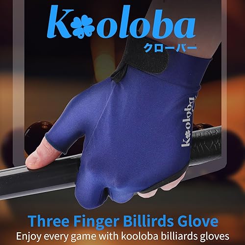 Miniatura 7 de Guante de piscina para mano izquierda, guante de billar de 3 dedos y billar para hombres y mujeres con velcro ajustable
