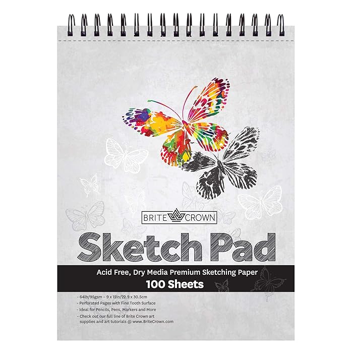 Buy Brite Crown Sketch Pad 9x12 Sketch Book (100 Sheets) Perforated