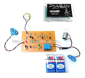 INSIGNIA LABS - PIEZO VIBRATION TOUCH SENSOR BASED LIGHT/BULB CONTROL KIT PROJECT (Brown PCB) - SCHOOL COLLEGE ELECTRONIC PROJECT