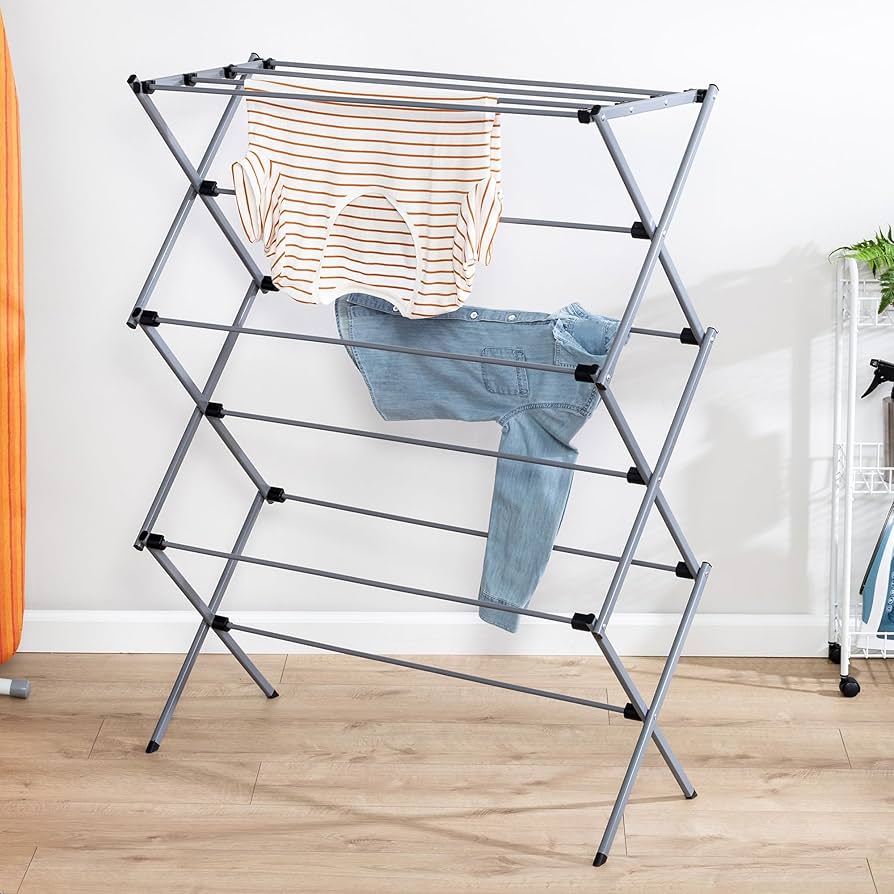 Small Spaces Clothes Drying Rack, Folding Flat Dryer, Mesh Large