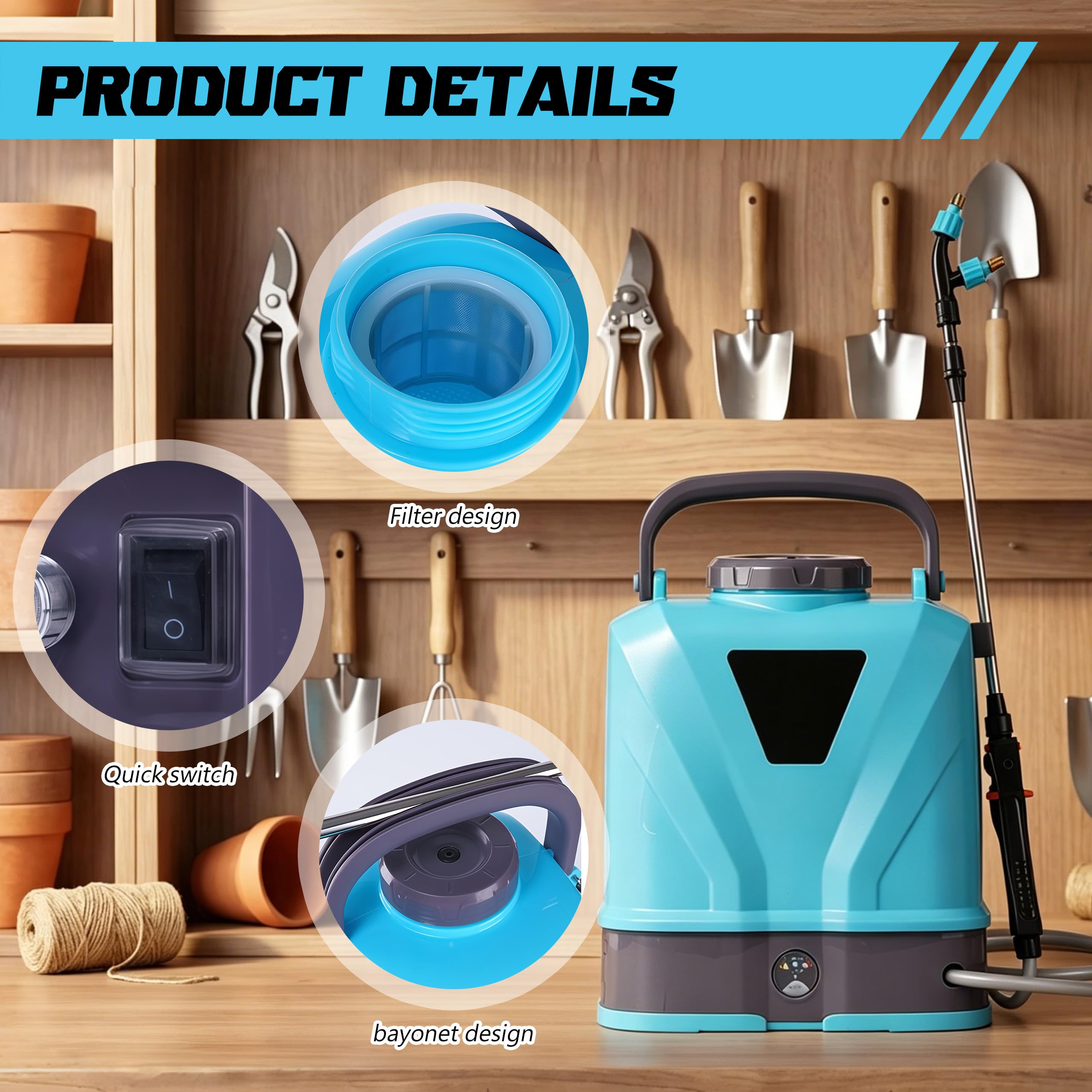 Pulverizador a Presión 10L, Sulfatadora Manual de Jardín | Boquilla Ajustable & Lanza de Acero Inoxidable, Bomba de Alta Presión para Tratamiento, Fumigación & Riego de Plantas