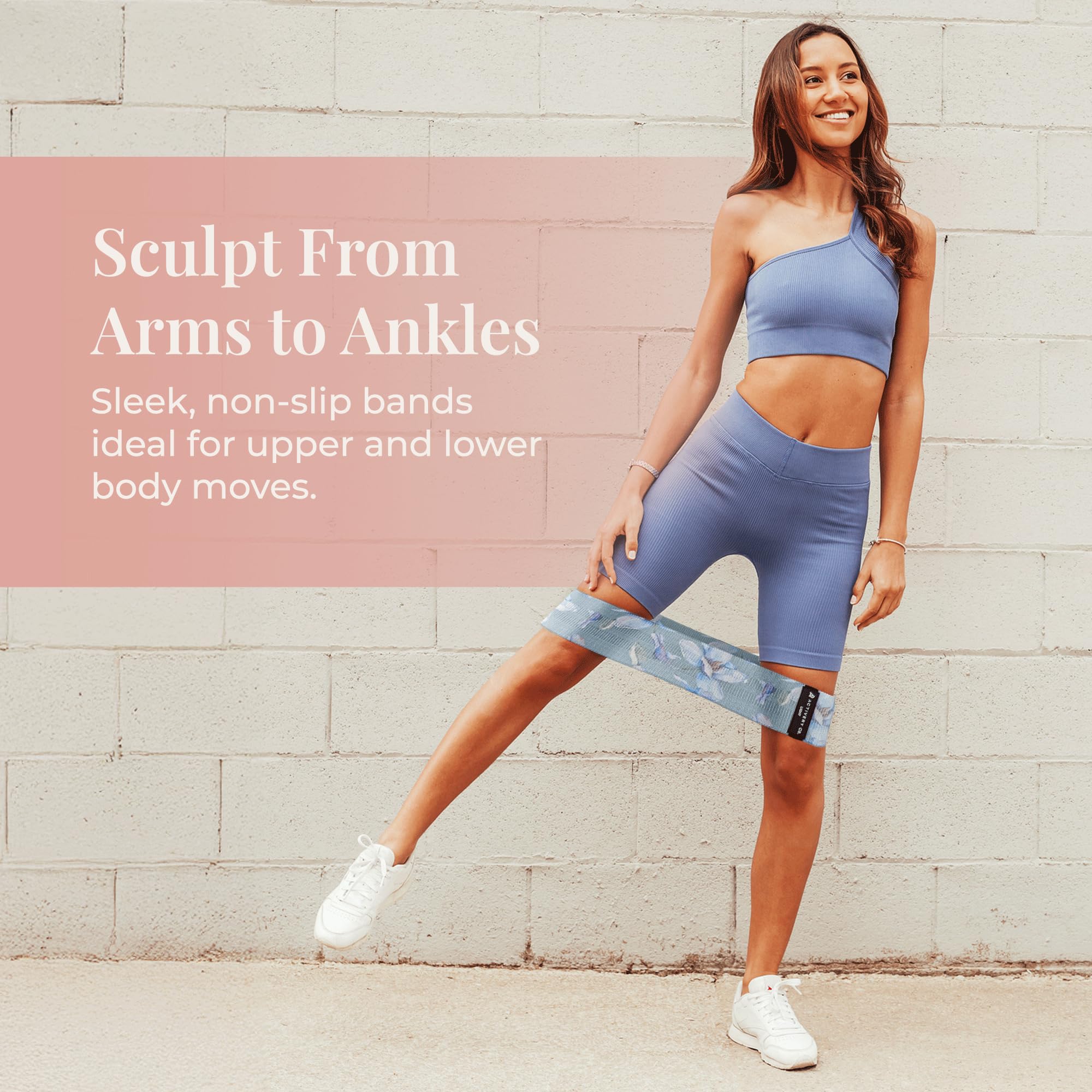 Bandas de resistencia de tela para mujer, paquete de 3 con guía de ejercicios, resistencia ligera/media/pesada, bandas de entrenamiento para glúteos, piernas, fitness y terapia física, diseño floral