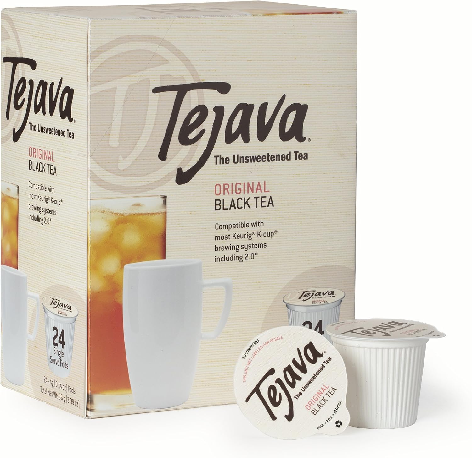 Tejava Original Unsweetened Black Tea Pods, AwardWinning Tea, 100