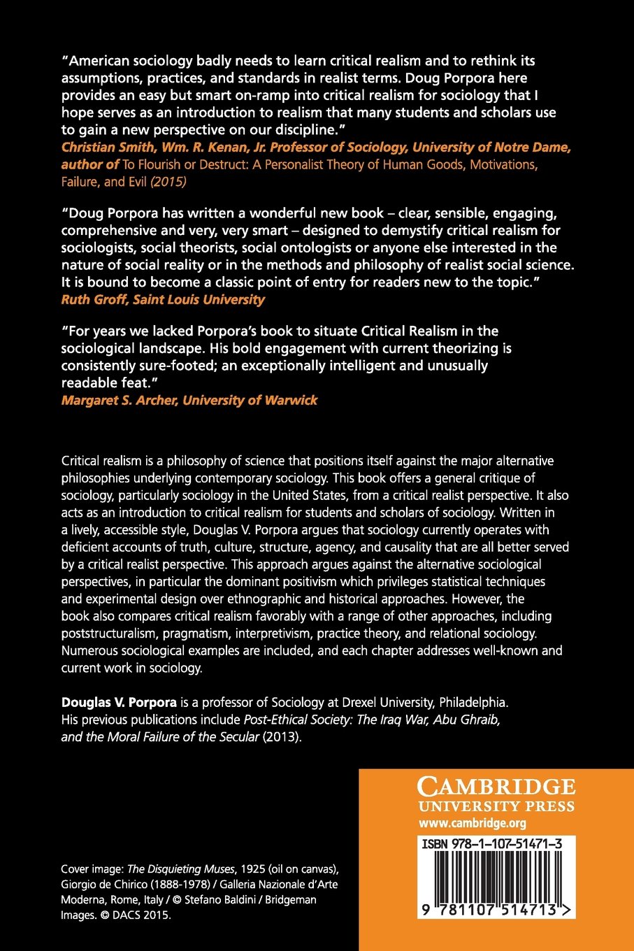 Reconstructing Sociology: The Critical Realist Approach