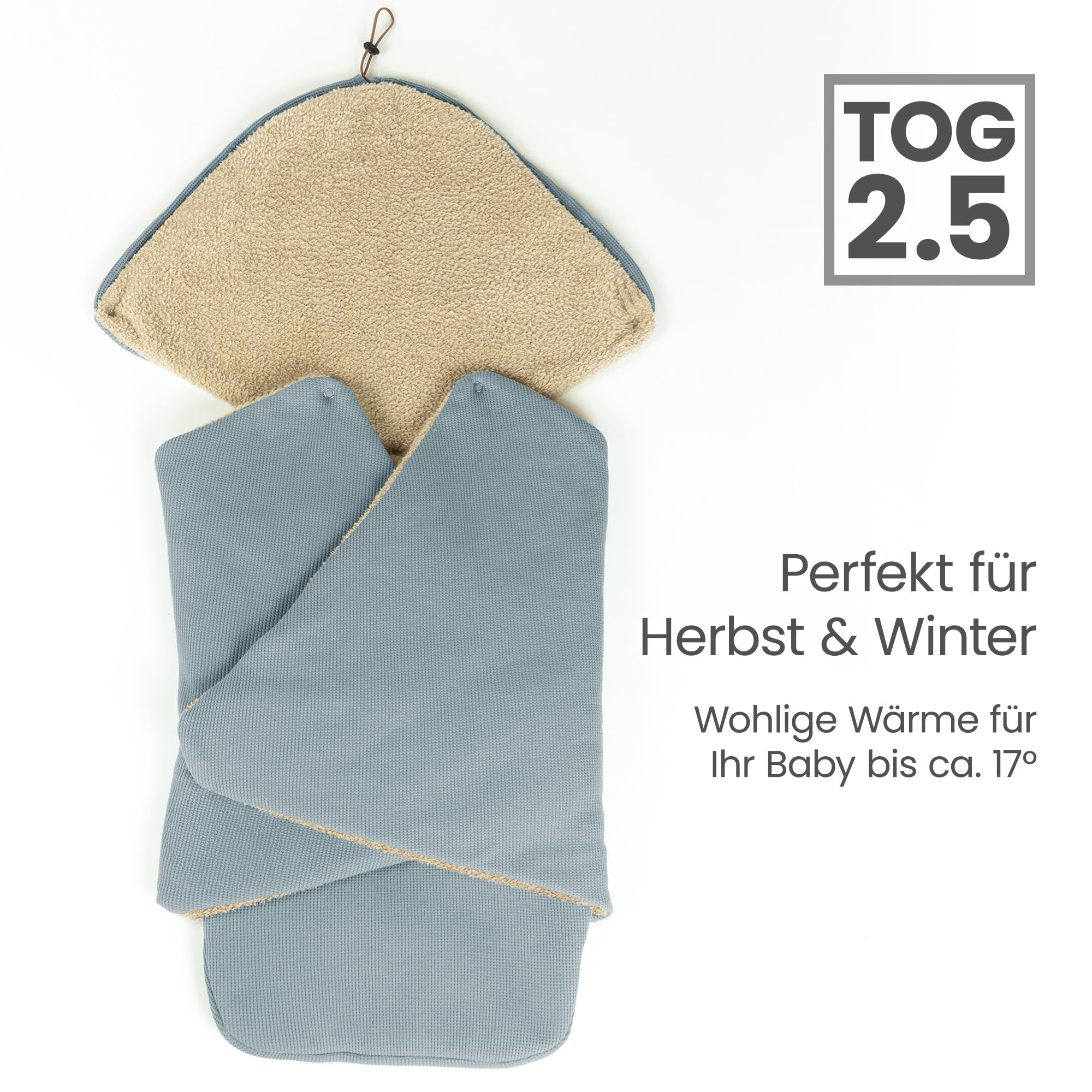 Hofbrucker Baby Einschlagdecke für Babyschale & Kinderwagen, Oeko-TEX Standard 100, 85 x 35 cm, 0–12 Monate