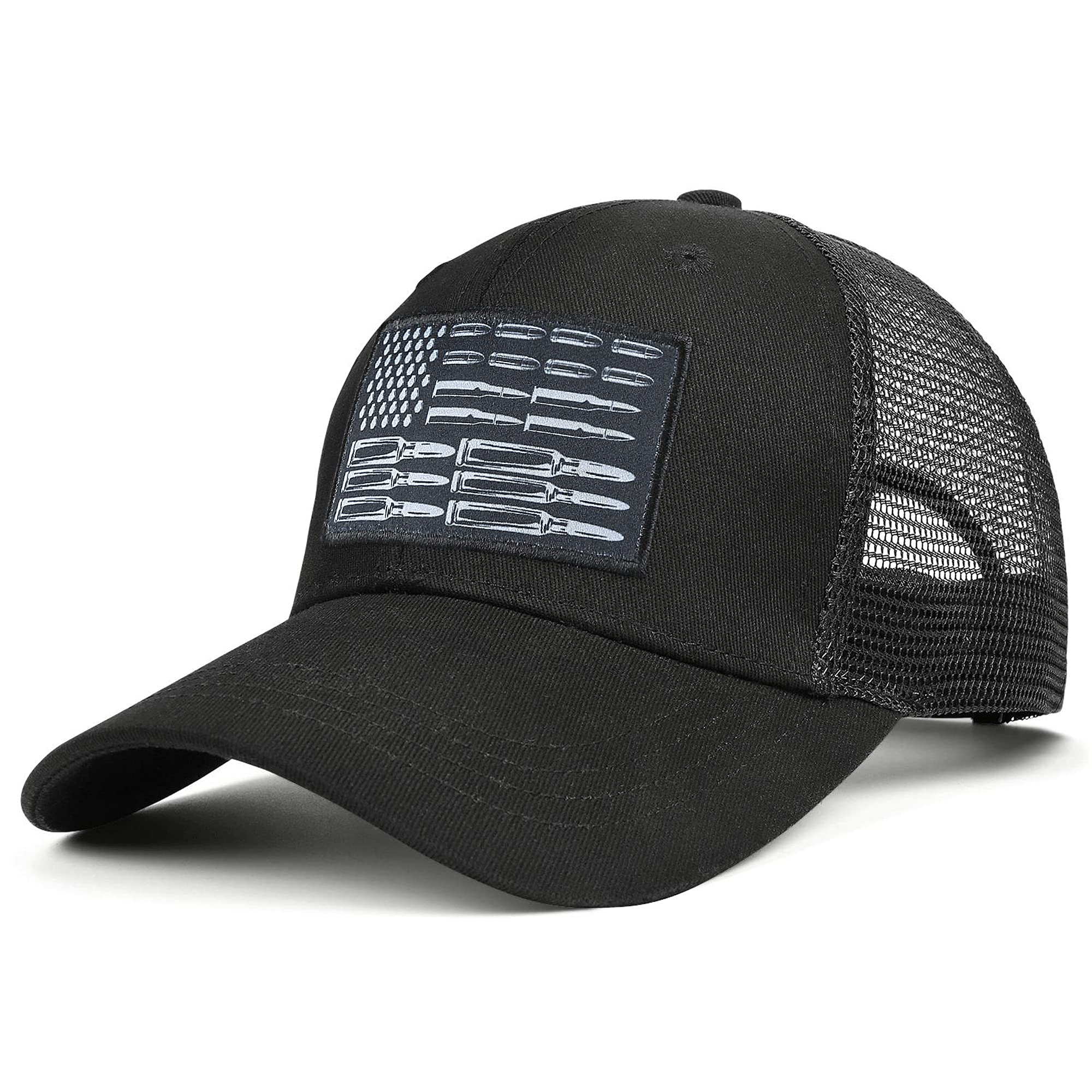 unifunlsawdas Bullet American Flag Baseball Cap Snapback Hat Sports Caps, Bullet American Flag-1, One size