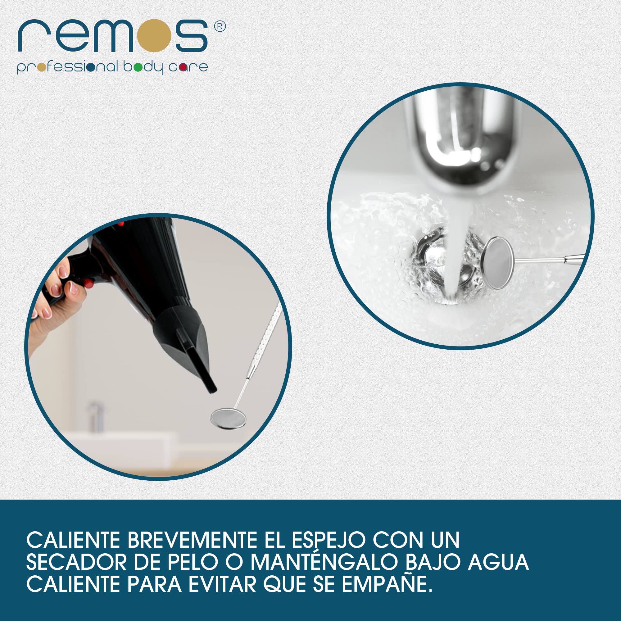 REMOS Espejo dental acero inoxidable aumento 1.5x