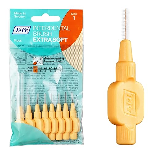 Miniatura 2 de Cepillo interdental TePe extra suave, cepillo dental super suave para limpieza de dientes, paquete de 8 unidades, 0,8 mm, espacios grandes, verde