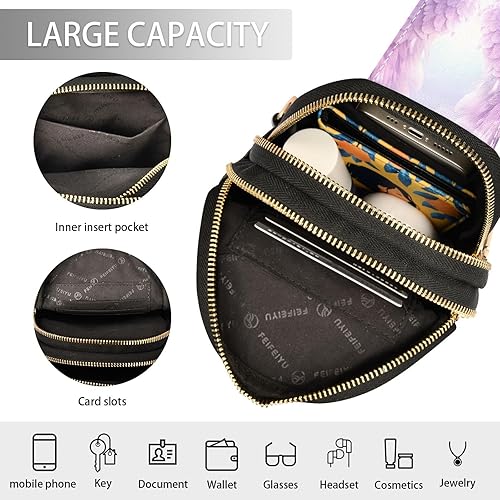 Miniatura 4 de UMIRIKO Angel Wings Sling Bag for Women Fanny Packs for Women Small Leather Fanny Pack Crossbody Bags Fashion Waist Packs Chest Bag for Travel