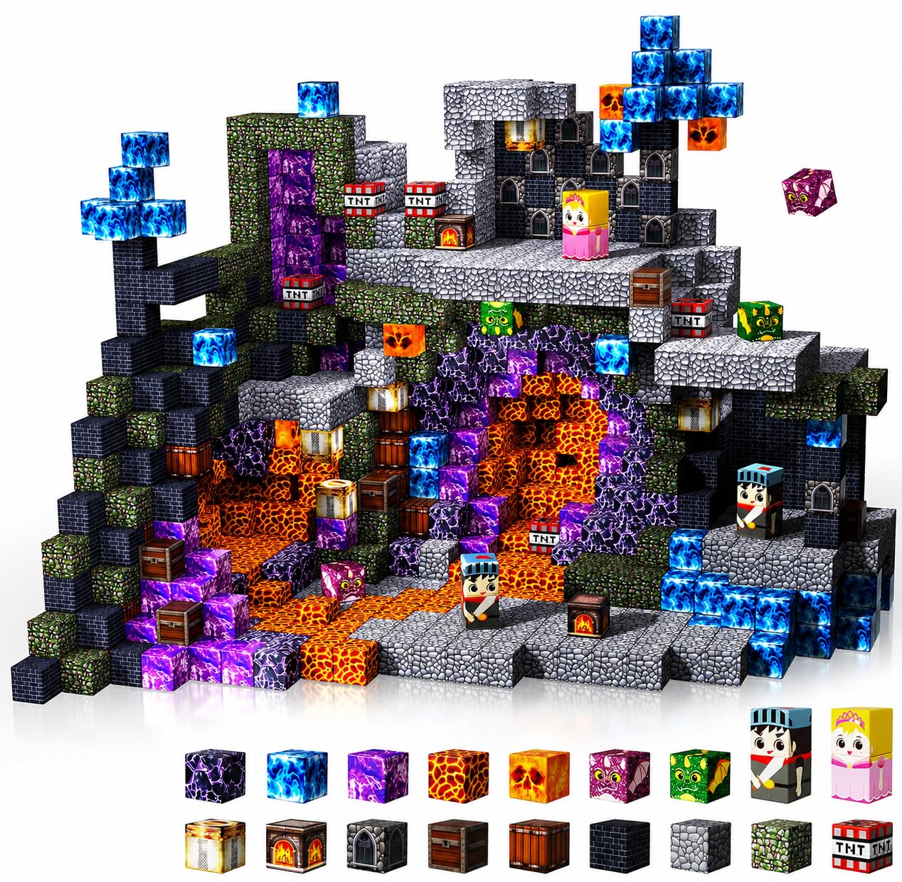 Amazon.com: GraceDuck Magnetic Blocks - 150 PCS Build Dark Castle