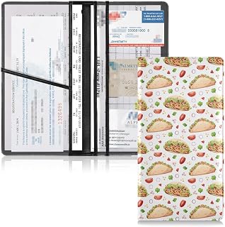 Tacos Premium Car Registration and Insurance Holder,Vehicle Essential ID Document Card Holder for Leather Automobile Glove Box Card Organizer Wallet for Womens Mens
