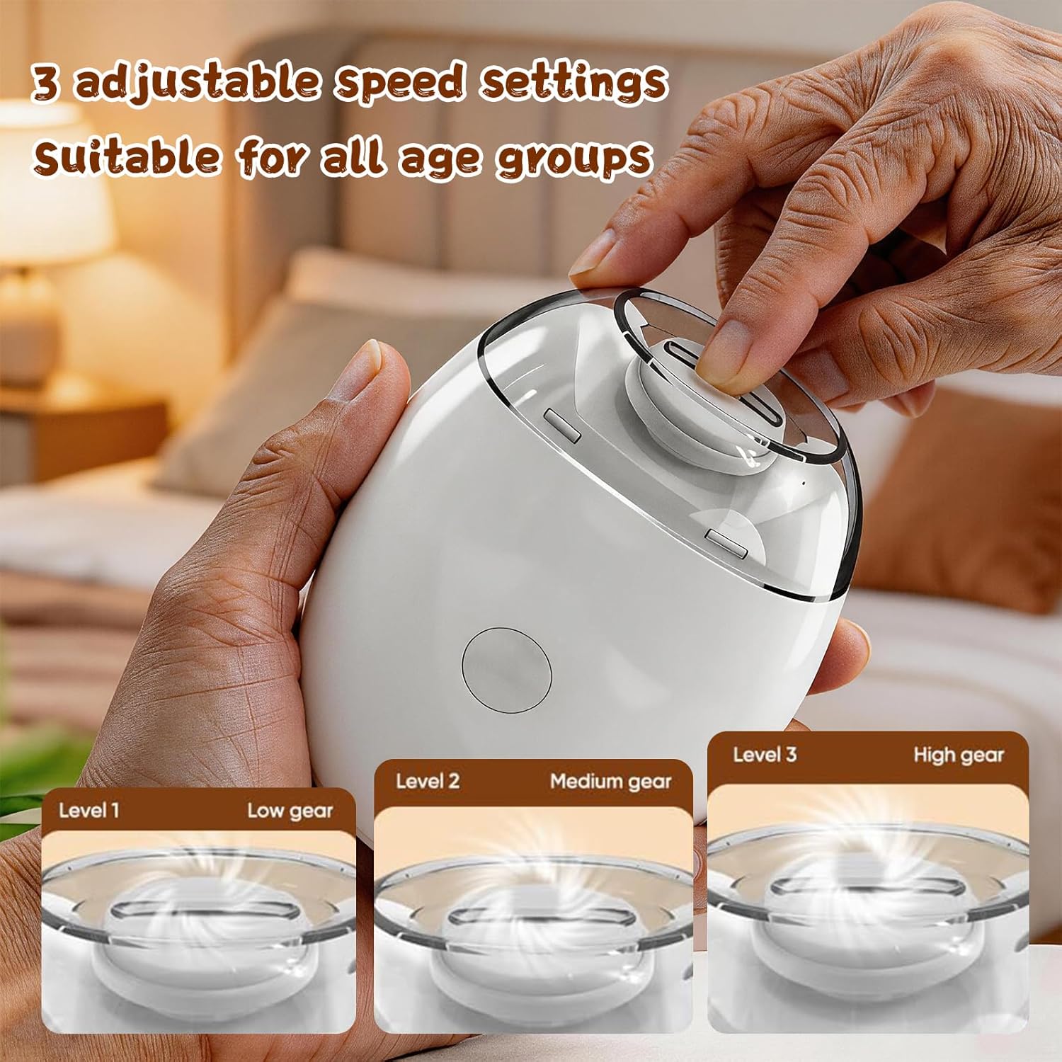 2PC 2026 Upgrade Electric Automatic Nail Clippers, Automatic Fingernail Grinder Nail Trimmer with LED Light & 3 Speeds,360° Silent Fingernail Cutter and Polishing Trimmer for Seniors Adults Baby