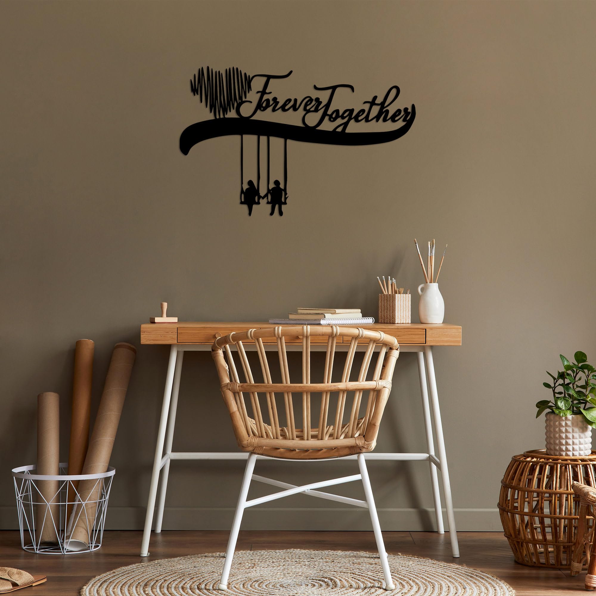 Stylish Black Decorative Metal Wall Accessory, 69 x 44 cm, 100% Metal (1.5 mm), Easy Wall Mounting, Perfect for Modern Home Decor
