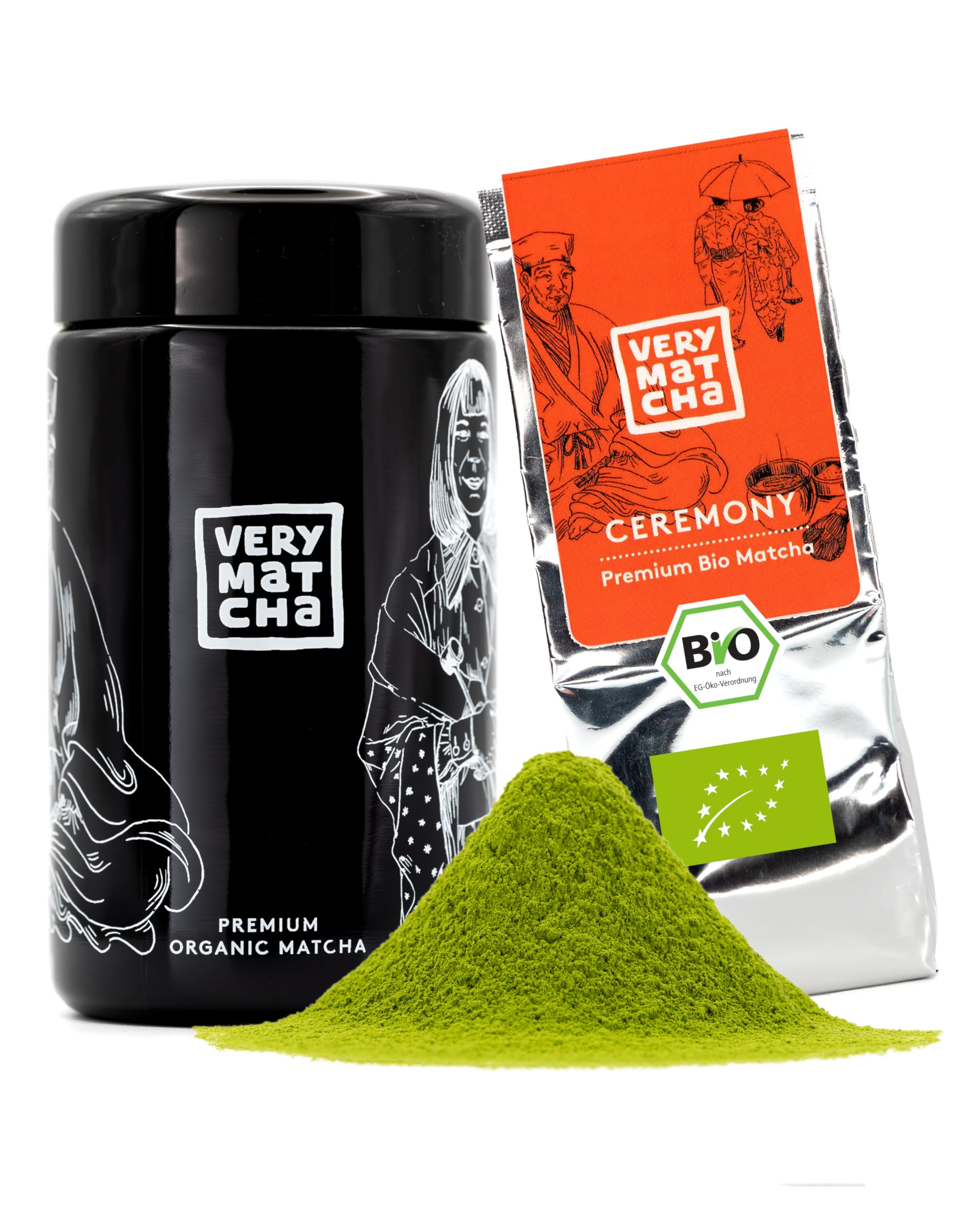 Very Matcha Ceremony Bio-Matcha 30g im Violettglas | Ceremonial Grade aus Japan | Okumidori Cultivar | Erste Ernte, 28 Tage beschattet | aus Tencha in Granitmühlen | für Teezeremonie & puren Genuss