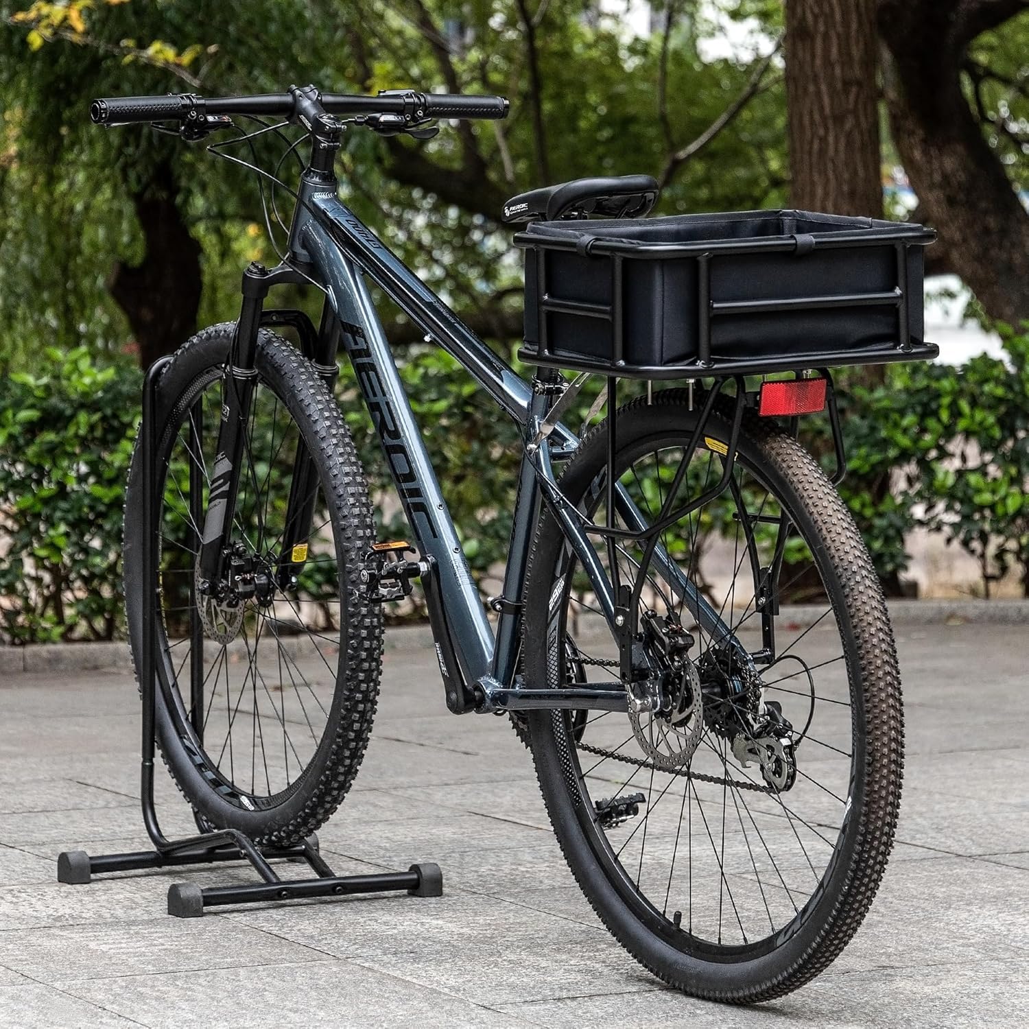 CXWXC Cesta trasera para bicicleta con red de carga y forro, capacidad de carga hasta 30 kg, cesta para bicicleta, bicicleta eléctrica, e-bike