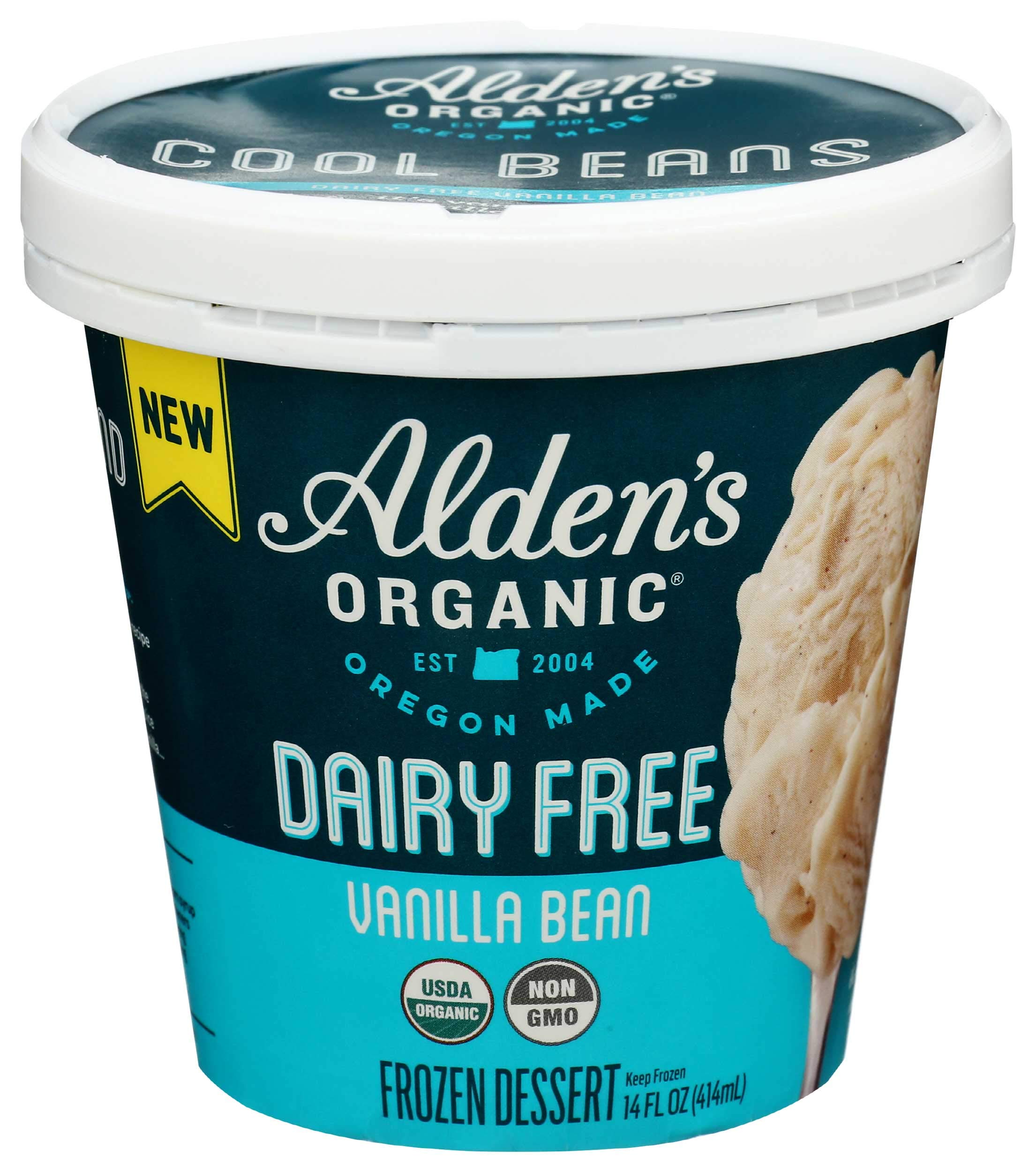 Aldens Organic Dairy Free Vanilla Bean Ice Cream, 14 Ounce - 6 per case.