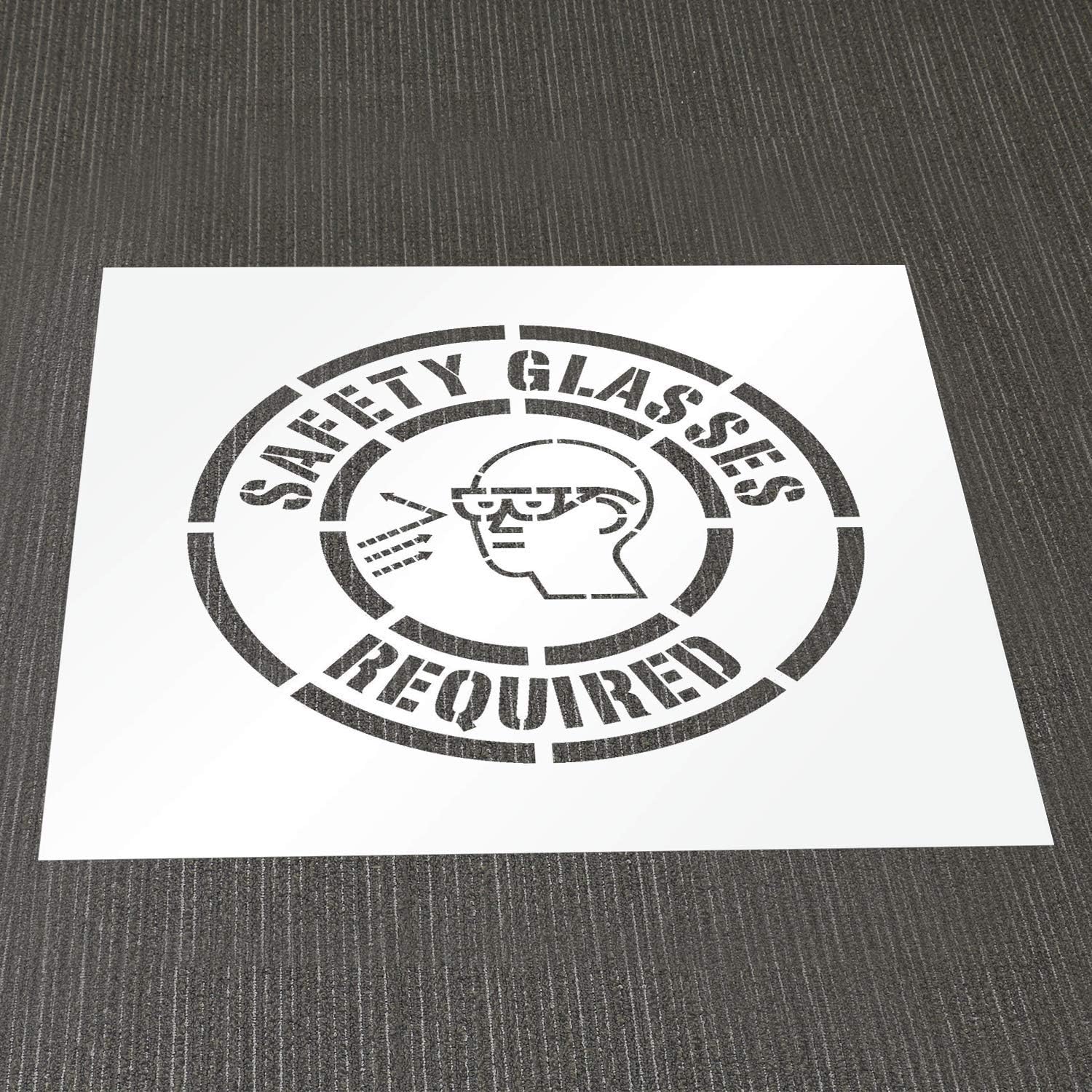 SmartSign "Safety Glasses Required" Reusable Stencil | 24" x 24" Plastic