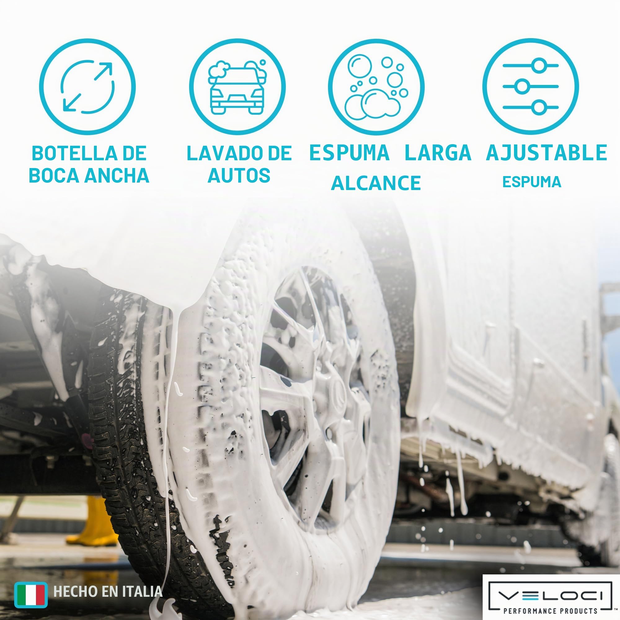 MTM Hydro Varita y botella de cañón de espuma PF22.2 Kit de boquilla ajustable y depósito - Lavadora de espuma de alta presión para lavado y detalles profesionales para automóviles, barcos, etc.